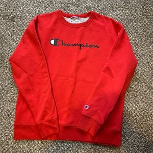 Men Red Champion Crew neck